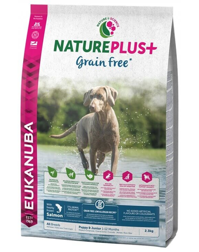 EUKANUBA Nature Plus+ Puppy & Junior - bogat în miel proaspăt înghețat 10 kg