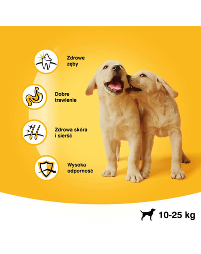 PEDIGREE Junior pentru câini de talie medie 2.2 kg + 400g GRATIS