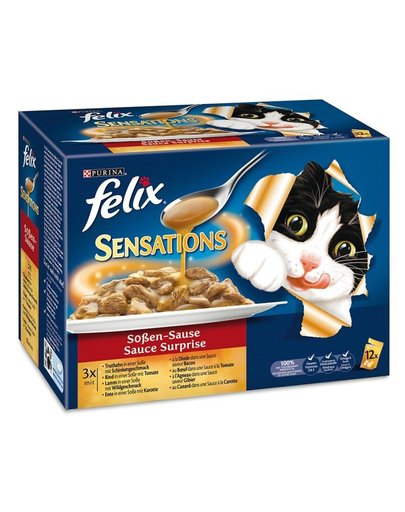 FELIX Sensations Sauce Surprise Carne în Sos 12X100 g