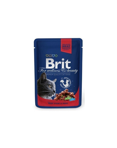 BRIT Premium Cat Adult vită și mazăre 100 g Brit imagine 2022