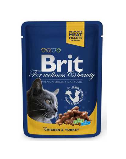 BRIT Premium Cat Adult pui și curcan 100 g Brit imagine 2022