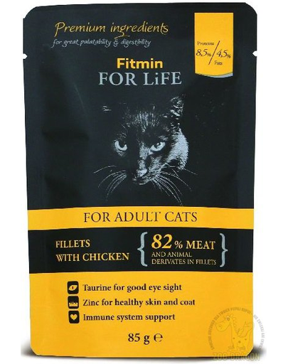 FITMIN cat for life pouch adult chicken 85 g Adult imagine 2022