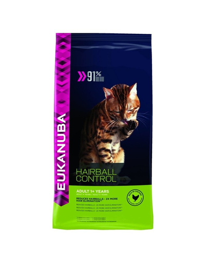 EUKANUBA Cat Hairball Control Adult All Breeds Chicken & Liver 0.4 kg