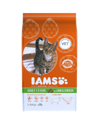 IAMS Cat Adult Pui și Miel 1.5 kg