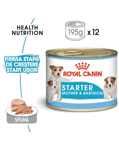 Royal Canin Starter Mouse gestatie/ lactatie pui hrana umeda caine, 195 g Fera