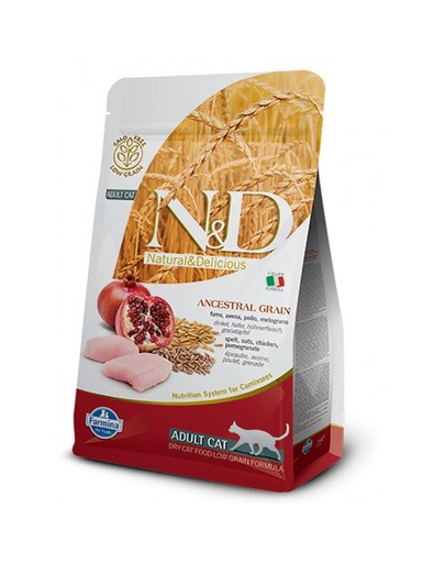 FARMINA N&amp;D Ancestral Low Grain Cat Chicken&amp;Pomegranate Hrana uscata pentru pisici adulte, pui si rodie 5 kg