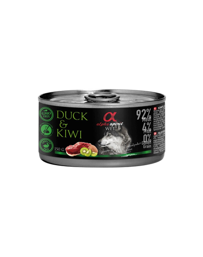 ALPHA SPIRIT - Hrană umedă cu carne de gâscă și kiwi 12 x 150 g