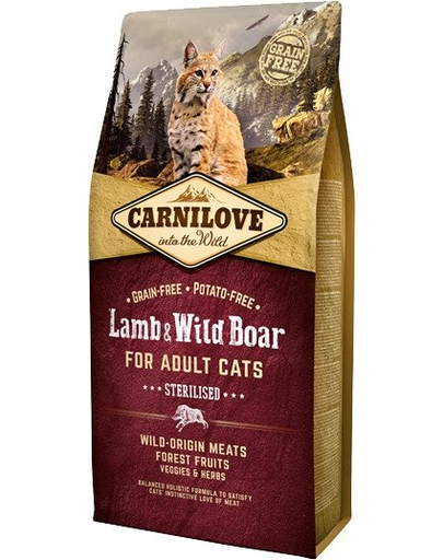 CARNILOVE Cat Grain Free Lamb&Wild Boar Adult Sterilised 6 Kg
