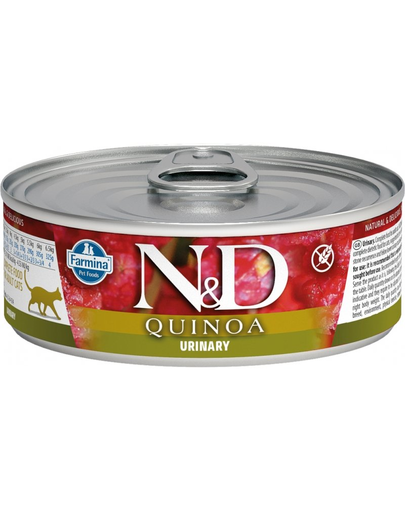N&D Cat quinoa urinary, pentru pisici cu probleme ale tractului urinar, 80 g