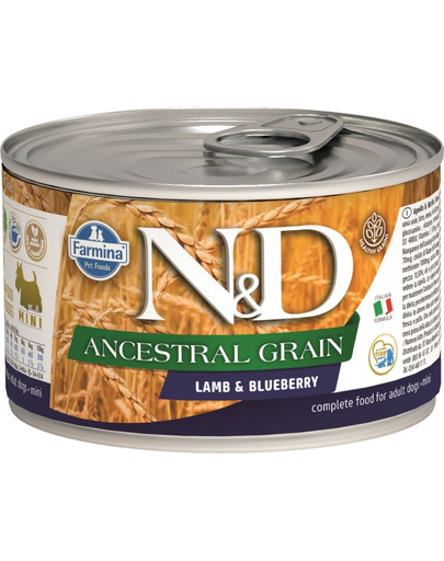 FARMINA N&D Dog ancestral grain lamb & blueberry mini 140 g