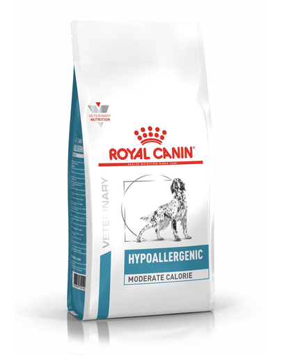 ROYAL CANIN Dog Hypoallergenic Moderate Calorie 1.5 kg hrana dietetica pentru caini, cu calorii reduse, reducand riscul de a dezvolta reactii adverse la alimente fera.ro imagine 2022