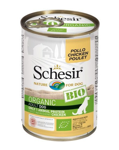 SCHESIR BIO - Hrană umedă pentru câini adulți cu carne de pui 400 g