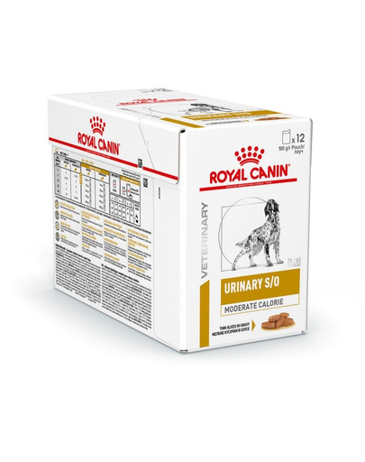 ROYAL CANIN Dog Urinary S/O Moderate Calories 12 x 100 g hrana umeda dietetica cu continut scazut de calorii pentru caini adulti cu tulburari ale tractului urinar inferior 100
