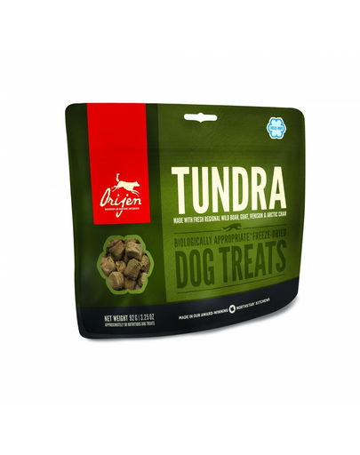 ORIJEN Tundra Freeze Dried Dog treats Recompense pentru caini, fara cereale 42,5 g