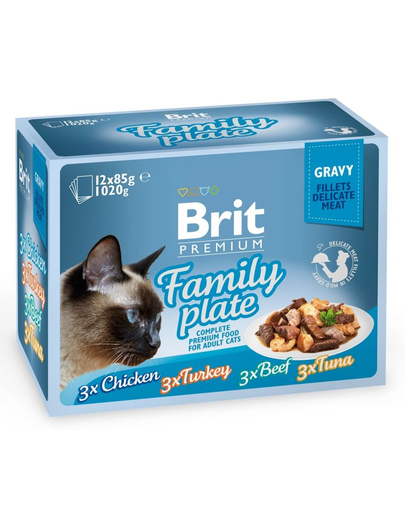 BRIT Premium Cat Family Plate file în sos – diverse arome 1,2 kg (12×85 g) (în imagine 2022