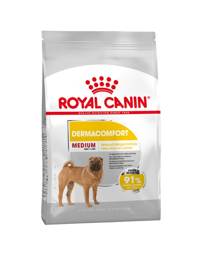 Royal Canin Medium Dermacomfort hrana uscata caine pentru prevenirea iritatiilor pielii, 10 kg Caine imagine 2022