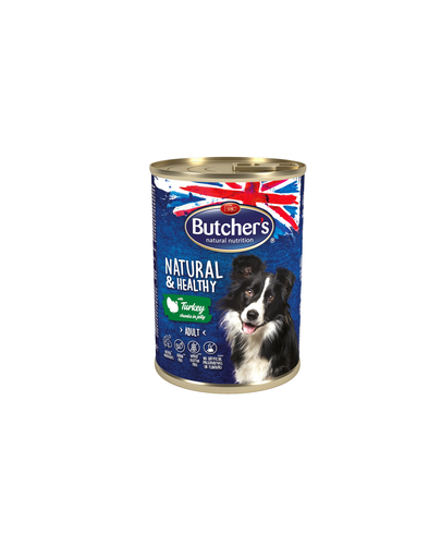 BUTCHER'S Dog Natural&Healthy Hrana umeda cu carne de curcan in aspic pentru caini 400 g