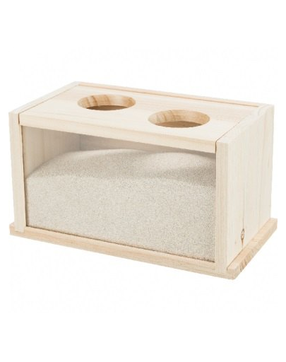 TRIXIE Bazin baie de nisip, șoarece/hamster, lemn, 20 × 12 × 12 cm