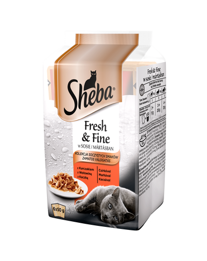 SHEBA Fresh&Fine mix carne 6x50 gr + 6x50 gr Gratis
