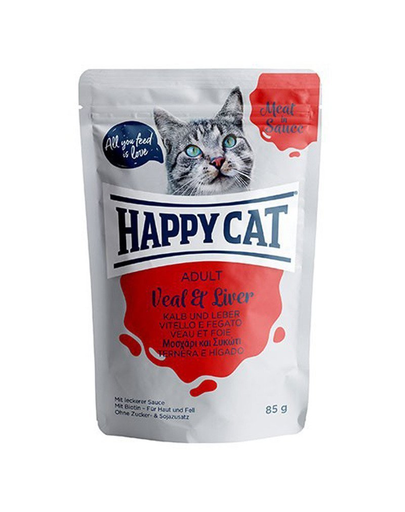 HAPPY CAT Hrana umeda pentru pisici adulte, cu ficat de vițel, 85 g