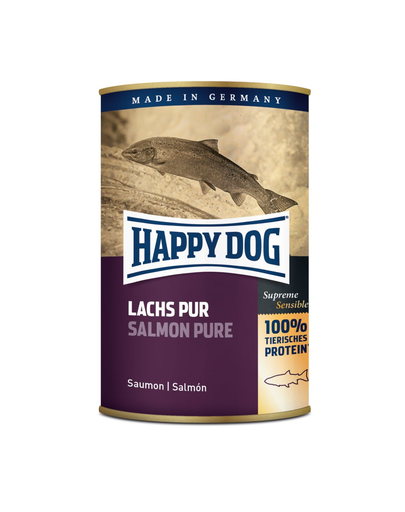 HAPPY DOG Salmon Pure hrana umeda caini, cu somon 375 gr