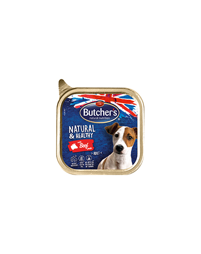 Butcher's natural healthy dog pate cu vită 150 gr