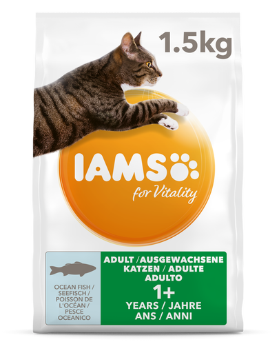 IAMS for Vitality Hrana uscata pentru cu peste oceanic pisici adulte 1,5kg