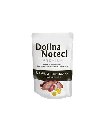 Dolina noteci premium pentru câini de talie mică, cu pui și paste 100 g