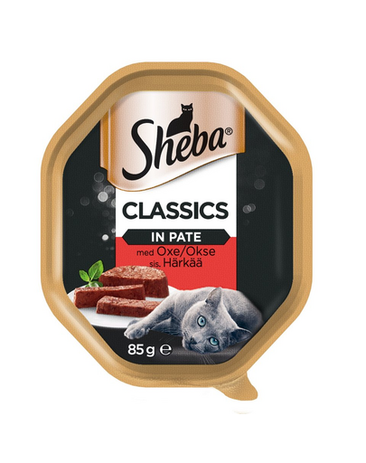 SHEBA Classics Hrana umeda pentru pisici, pate cu carne de vita 85g