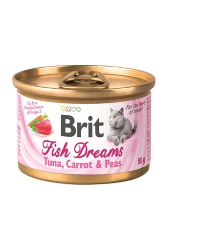 BRIT Cat Fish Dreams hrană umedă pentru pisici, ton, morcovi și mazăre 80 g