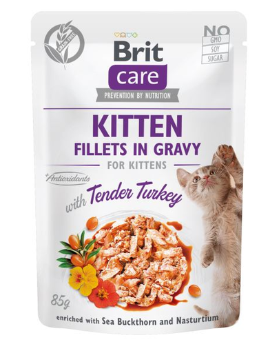 BRIT Care Cat Fillets in gravy, file de curcan în sos 85 g