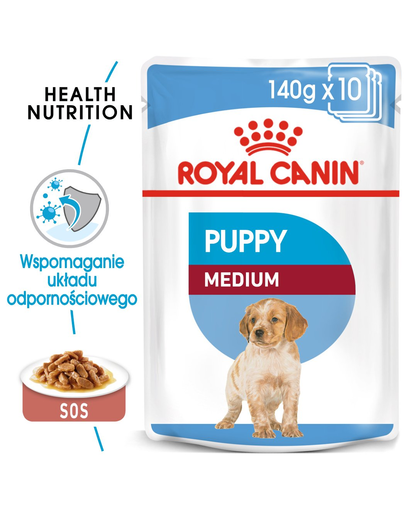 Royal Canin Medium Puppy hrana umeda caine junior 10×140 g Fera