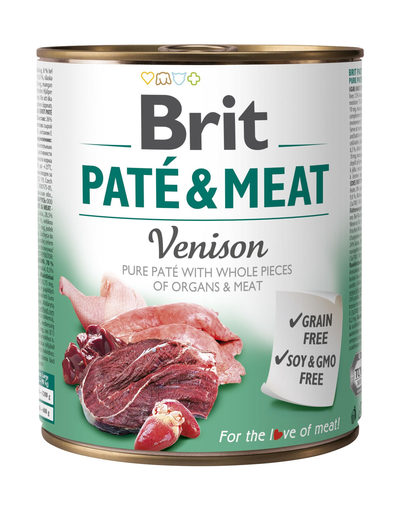 BRIT Pate & Meat Venison, cu vânat 800 g