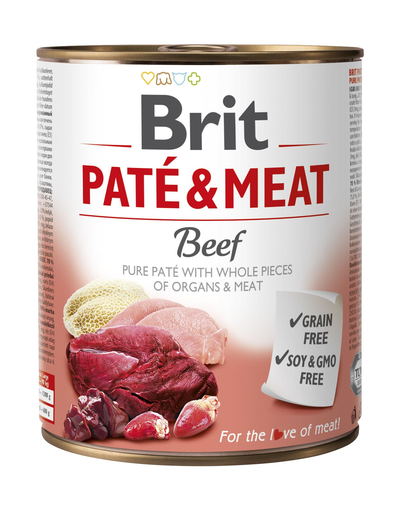 BRIT Pate & Meat Beef, cu vită 800 g