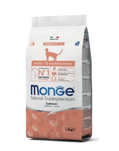 MONGE Cat Adult hrana uscata pentru pisici adulte, cu somon 1.5 kg