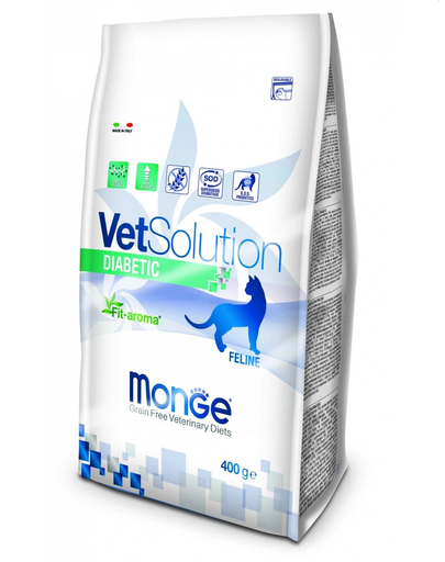 MONGE Vet Solution Cat Diabetic Hrană Uscată Dietetică Pentru Pisici Cu Diabet 400g