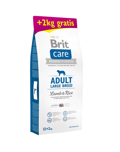BRIT Care Adult Large Breed Lamb&Rice 12kg + 2 kg hrana uscata caini adulti talie mare, miel si orez