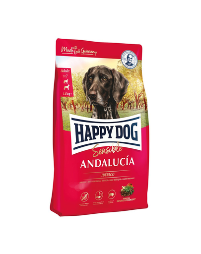 HAPPY DOG Supreme Andalucia, hrana pentru cainii adulti si sensibili, cu porc si legume, 4 kg