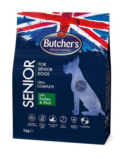 BUTCHER\'S Functional Senior Dog Dry z indykiem i ryżem 2 x 5kg (1+1 GRATIS)