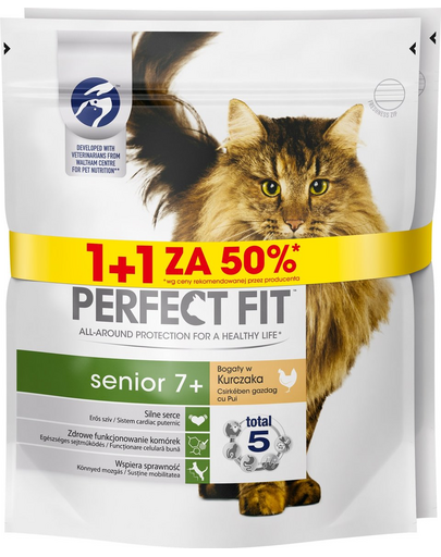 FIT PERFECT (Senior 7+) - Hrană uscată pentru pisici adulte / vârstnice - bogat în pui- 6 x 750g