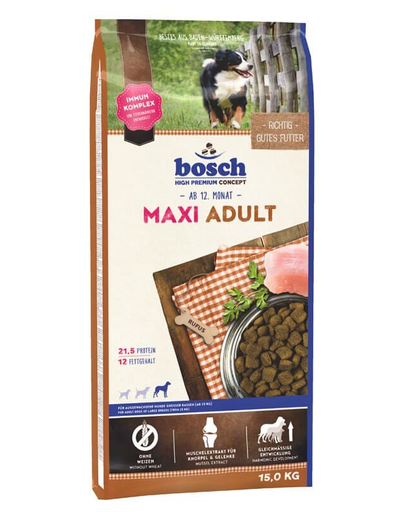 BOSCH Maxi Hrana uscata pentru cainii adulti de talie mare/foarte mare 15 kg + recompense biscuit cu turmeric 250 g Bosch imagine 2022