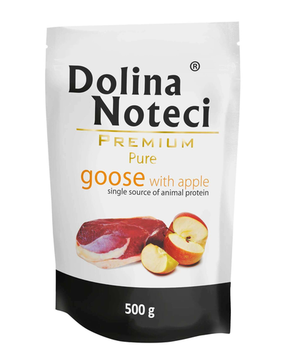 DOLINA NOTECI Premium Pure hrana umeda caini adulti, cu gasca si mar 12 x 500g