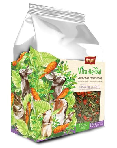 Vitapol vita herbal hrana supliment pentru rozatoare si iepuri, ovaz si morcov, 150 g