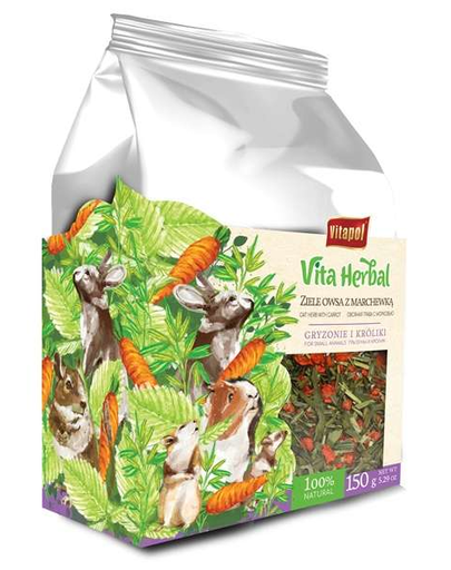 VITAPOL Vita Herbal Hrana suplimentara pentru rozatoare si iepuri, ovaz si morcov 150 g 150
