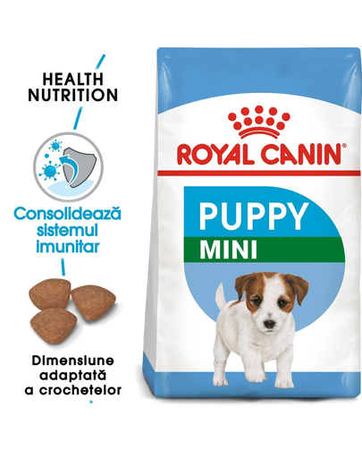 Royal canin mini puppy/junior hrana uscata caine junior 8 kg + mini puppy hrana umeda 12x85 g