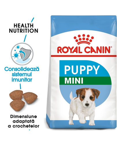 ROYAL CANIN Mini Puppy/Junior hrana uscata caine junior 8 kg + Mini puppy hrana umeda 12×85 g 12x85