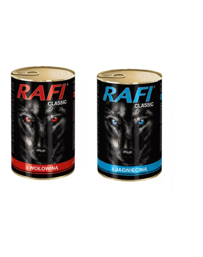 DOLINA NOTECI RAFI CLASSIC hrana umeda caini adulti SET vita cu miel 1240 g x 12 buc.