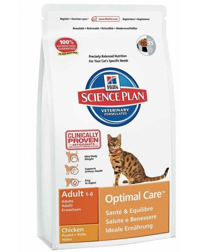 HILL’S Science Plan Feline Adult Optimal Care Chicken 30 kg (2 x 15 kg) Adult