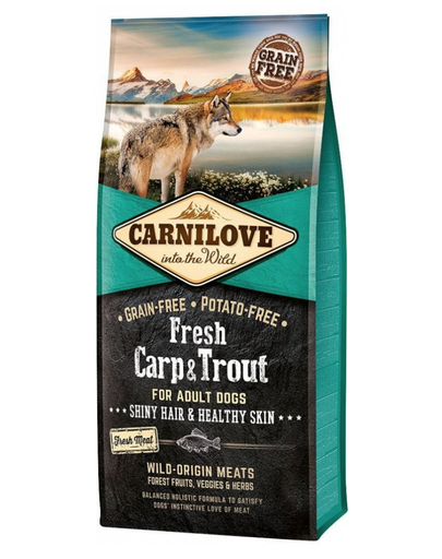 CARNILOVE Hrana uscata pentru caini adulti, cu pastrav si crap proaspat 24 kg (2 x 12 kg) Adulti imagine 2022