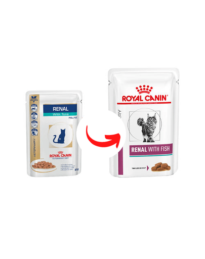 ROYAL CANIN Renal Feline Fish hrana umeda dietetica pentru pisici cu insuficienta renala cronica, cu peste 24 x 85 g CANIN